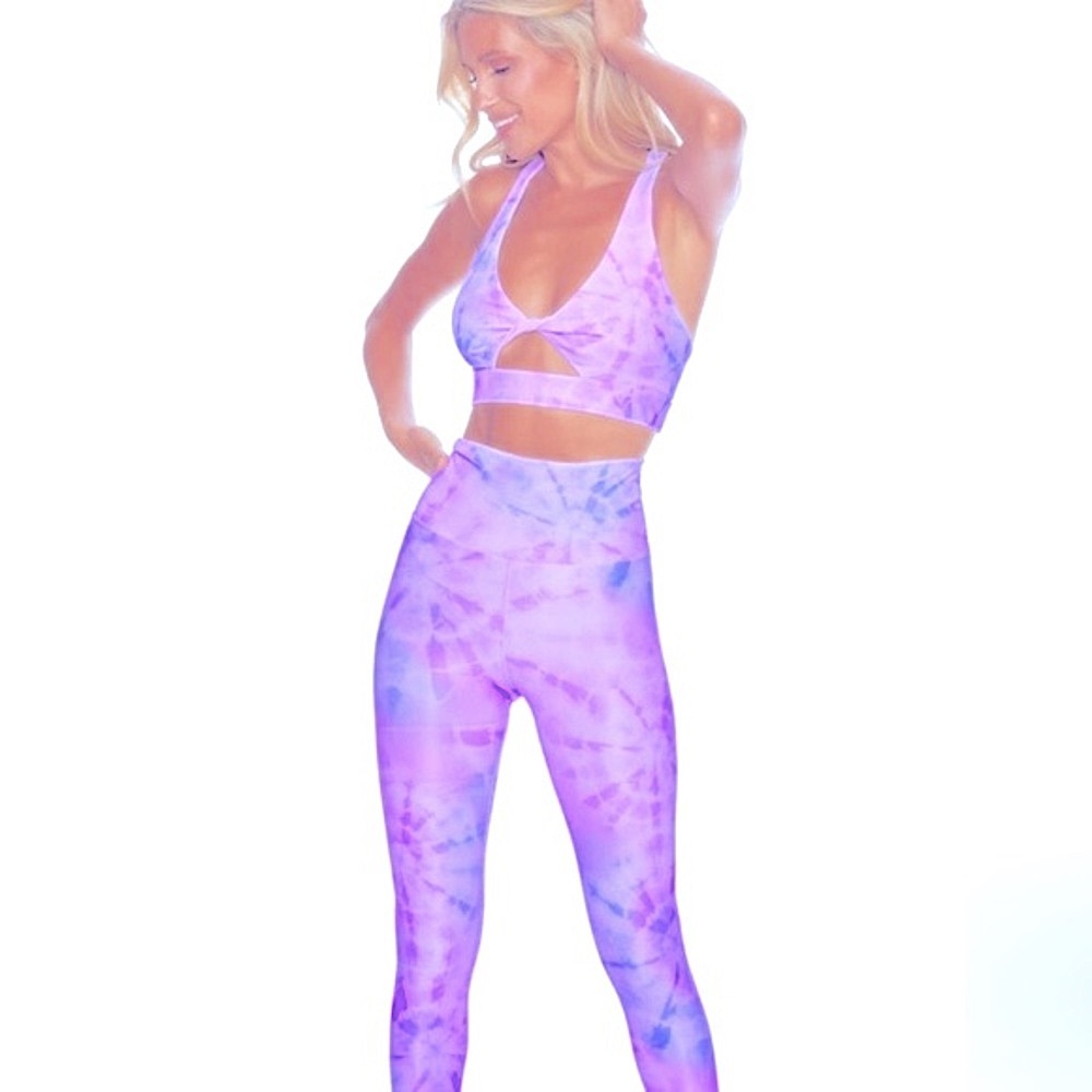 Beach Riot Crystal Tie Dye Yoga Leggings Large NWT